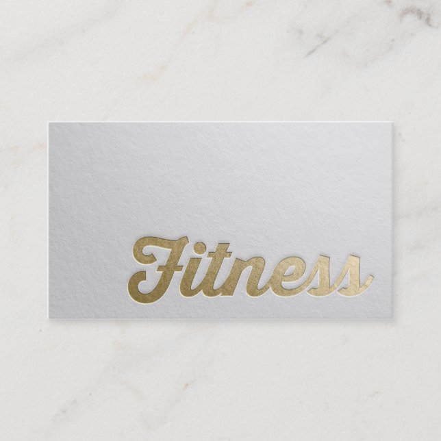 Fitness Personal Trainer Minimal White Guld Relief Visitkort (Framsida)