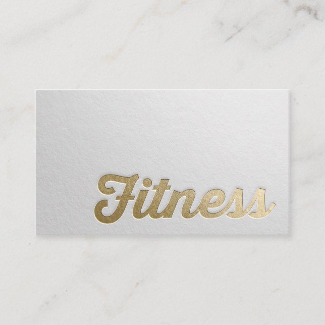 Fitness Personal Trainer Minimal White Guld Relief Visitkort (Framsida)