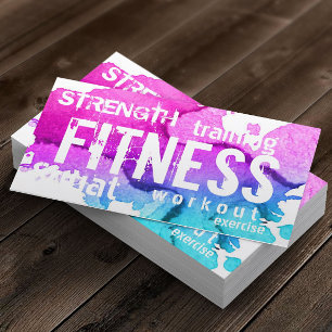 Fitness Personal Trainer Modern Colorful Visitkort