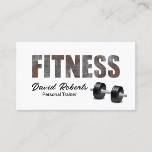 Fitness Personal Trainer Rusty Metall Typography Visitkort