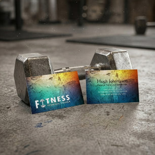 Fitness Personlig Tränare Fet Text Hantel Logotyp Visitkort