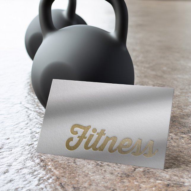 Fitness Personlig Tränare Minimal Vit Guld Präglin Visitkort (Skapare uppladdad)