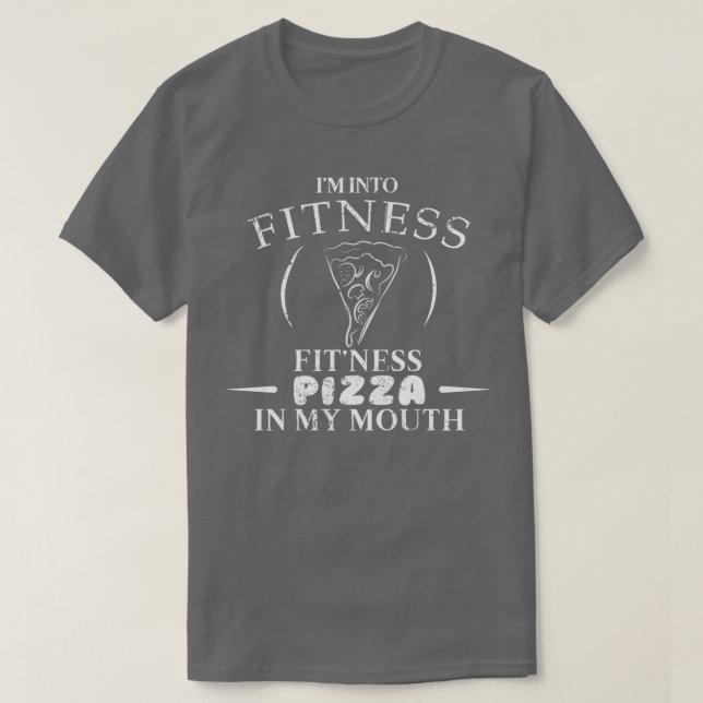 Fitness Pizza i min munsluss Pizza Food Shirt T Shirt (Design framsida)