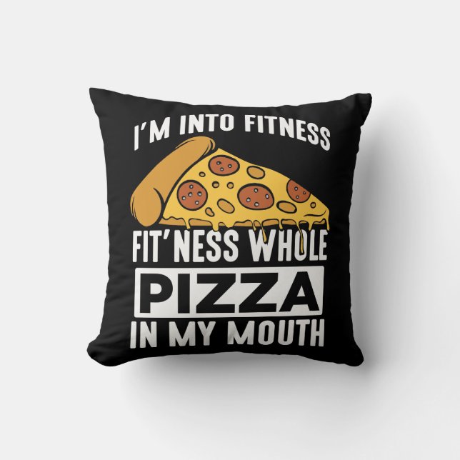 Fitness Pizza Segce Restaurant Älskare Gym Foodie Kudde (Framsida)