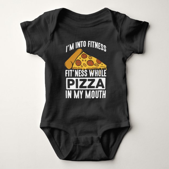 Fitness Pizza Segce Restaurant Älskare Gym Foodie T Shirt (Framsida)