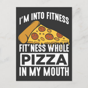 Fitness Pizza Segce Restaurant Älskare Gym Foodie Vykort