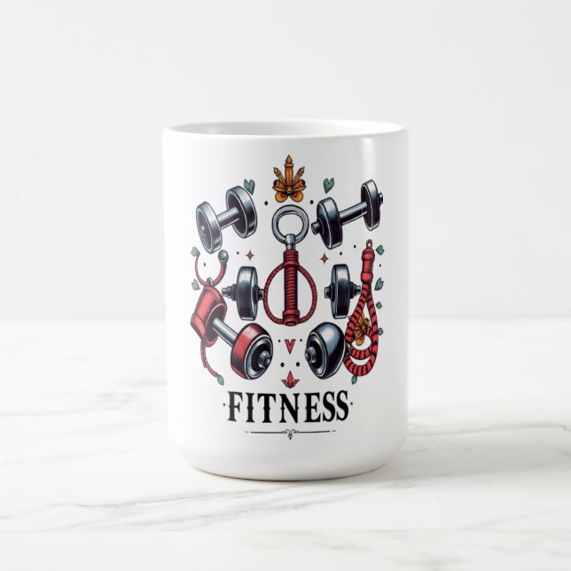 Fitness Power - Strength, Energy & Dedication Kaffemugg (Center)