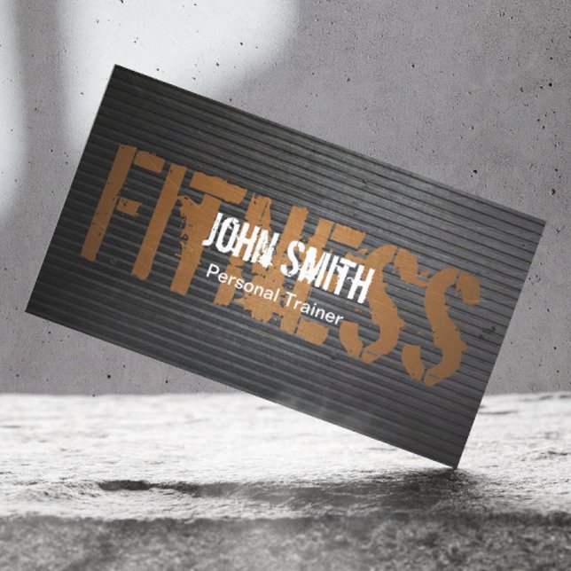 Fitness Professionell Grunge Metall Personal Train Visitkort (Skapare uppladdad)