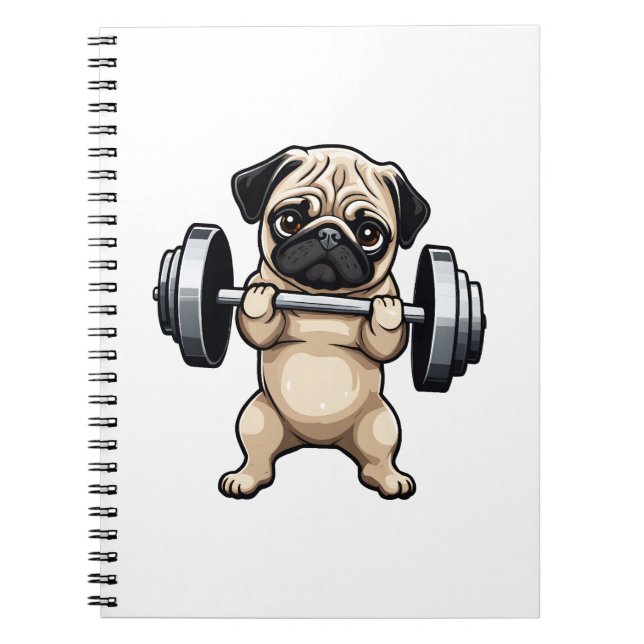 Fitness Pug Anteckningsbok (Framsidan)
