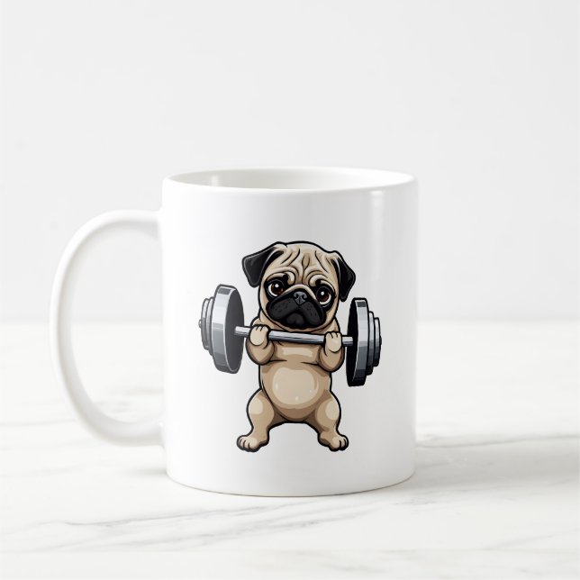 Fitness Pug Kaffemugg (Vänster)