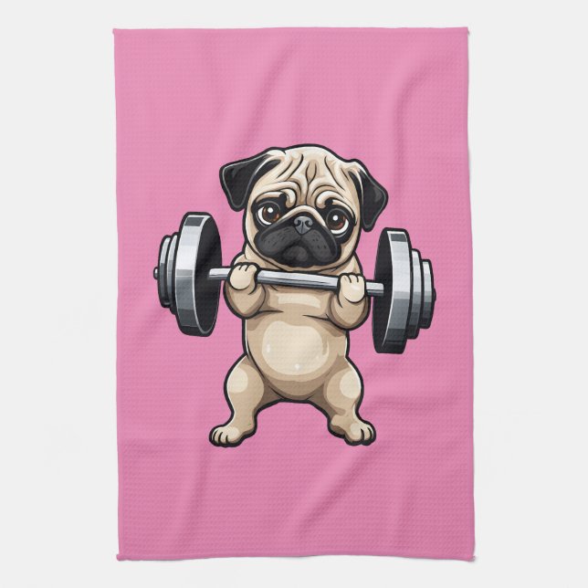 Fitness Pug Kökshandduk (Vertikal)