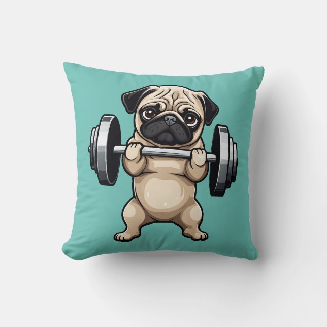 Fitness Pug Kudde (Framsida)