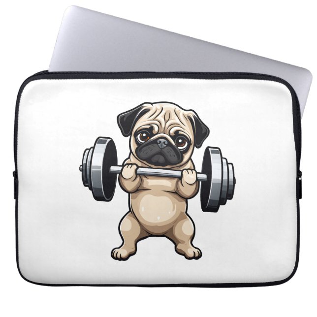 Fitness Pug Laptop Fodral (Framsidan)