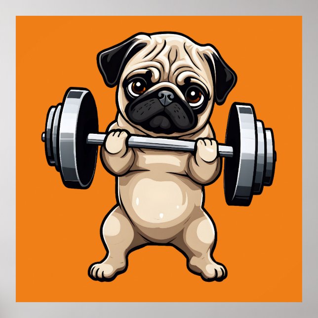 Fitness Pug Poster (Framsidan)