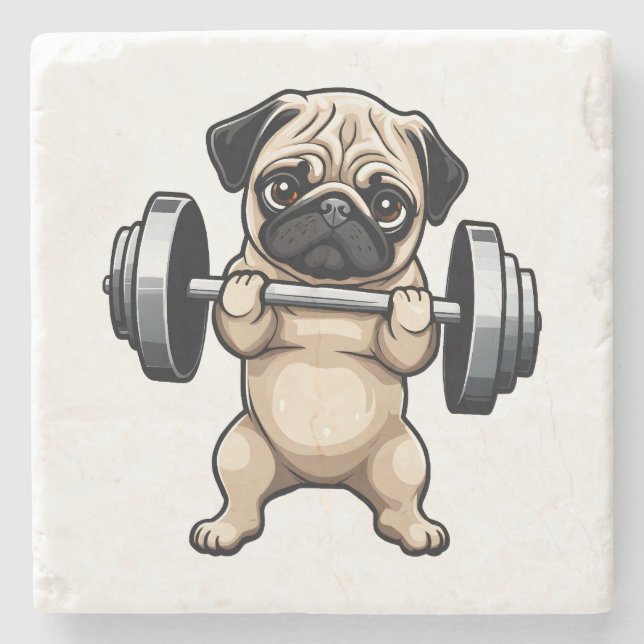 Fitness Pug Stenunderlägg (Framsidan)