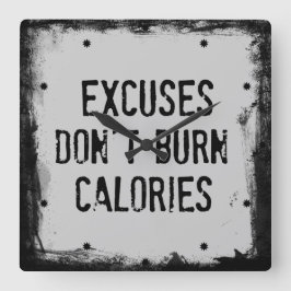 Fitness Quote. Skål inte Fyrkantig Klocka