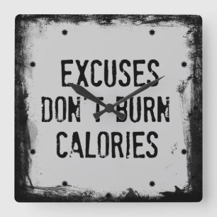 Fitness Quote. Skål inte Fyrkantig Klocka