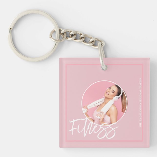 Fitness | Rosa - QR-kodnyckelkedja (Framsidan)