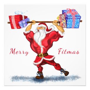 Fitness Santa-Poster Fototryck