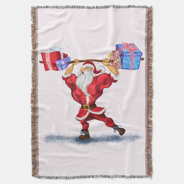 Fitness Santa Throw Blanket Filt (Framsidan Vertikal)