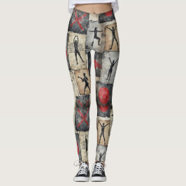 Fitness Silhouettes Seamless Mönster Leggings