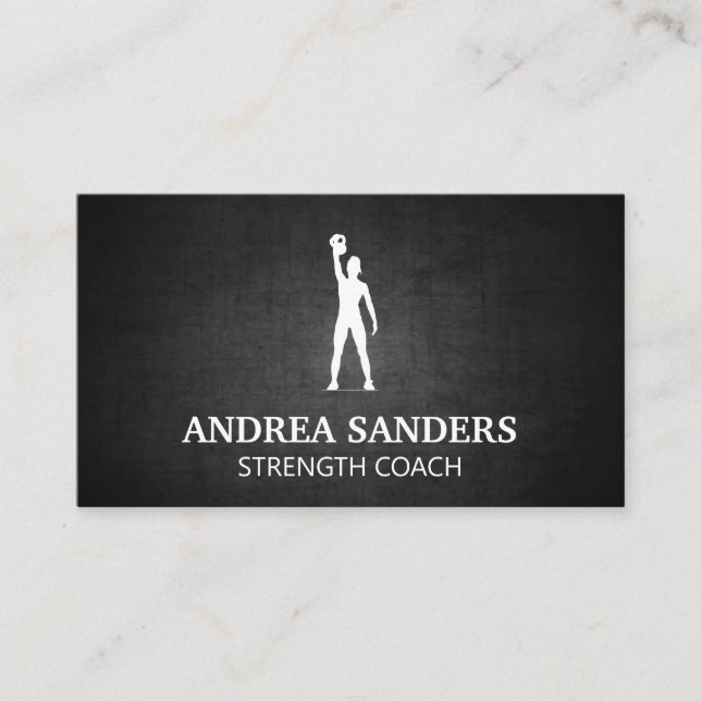 Fitness Strength Coach | Kvinnor med Kettle Bell Visitkort (Framsida)