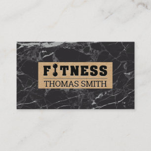 Fitness Svart marmor Brun Papper Visitkort