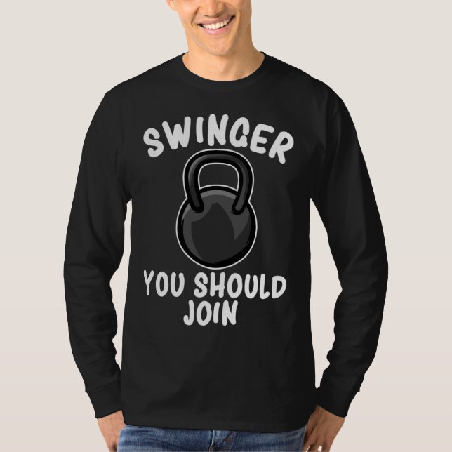 Fitness Swinger Kettlebell Workout T Shirt (Framsida)