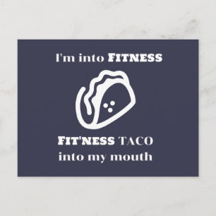 Fitness TACO Funny Sarkastic Novelty Graphic Gift Vykort