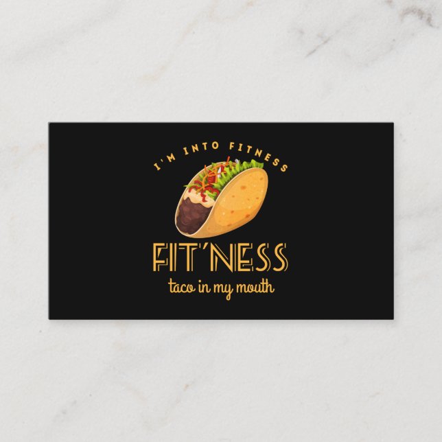 Fitness Taco T Shirt Funny Gym Manar Mexican Food Visitkort (Framsida)