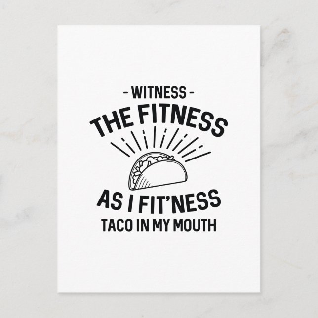 Fitness Taco Vykort (Framsida)
