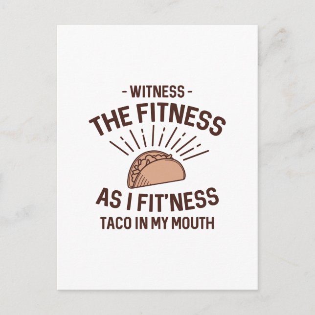 Fitness Taco Vykort (Framsida)