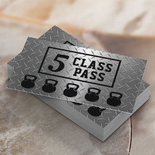 Fitness Trainer 5 Class Pass Modern Metall Lojalitetskort