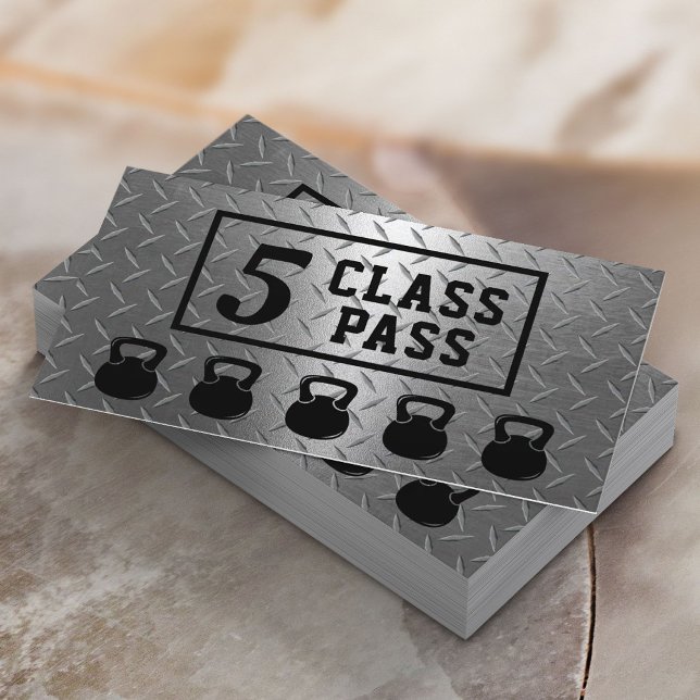 Fitness Trainer 5 Class Pass Modern Metall Lojalitetskort (Skapare uppladdad)
