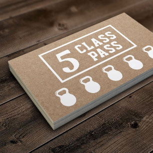 Fitness Trainer 5 Class Pass Rustic Kraft Loyalty Lojalitetskort