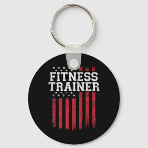 Fitness Trainer American Flagga USA Usa Patriot Pa Nyckelring