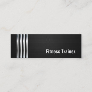 Fitness Trainer - Black Silver Rand Mini Visitkort