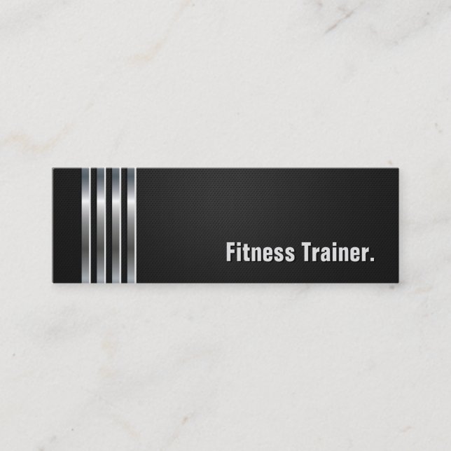 Fitness Trainer - Black Silver Rand Mini Visitkort (Framsida)