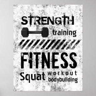 Fitness Trainer Bodybuilding Grunge Workout Poster