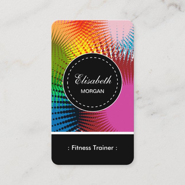 Fitness Trainer- Colorful Abstrakt Mönster Visitkort (Framsida)