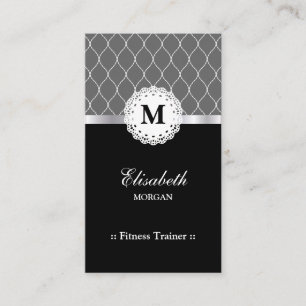 Fitness Trainer - Elegant Black Snöre Mönster Visitkort