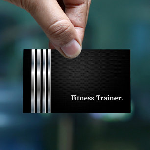 Fitness Trainer Professionell Black Silver Visitkort