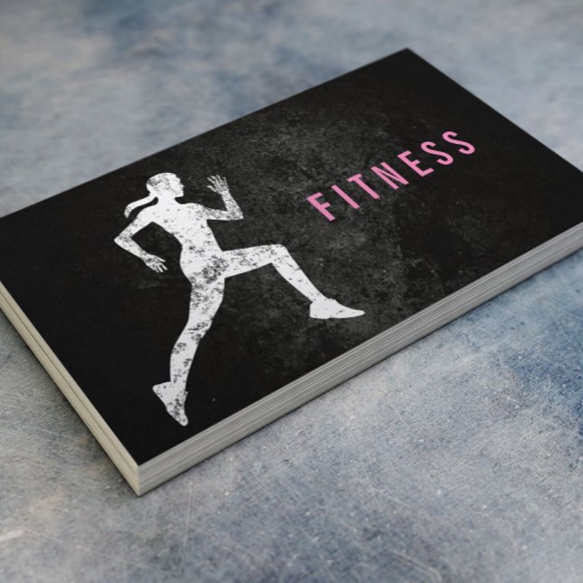 Fitness Trainer Running Girl Professionell Visitkort (Skapare uppladdad)