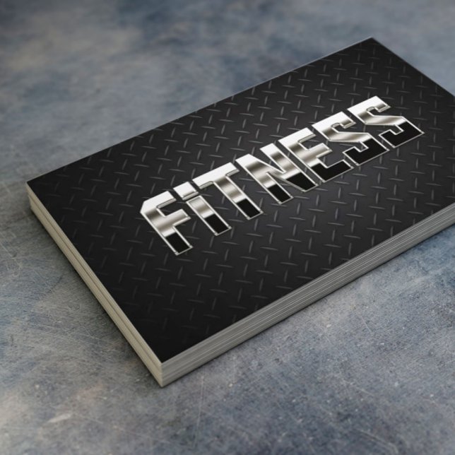 Fitness Training Professionell Steel & Metall Visitkort (Skapare uppladdad)