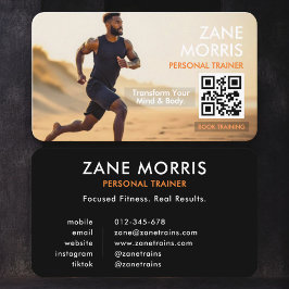 Fitness Tränare Foto QR-kod Visitkort