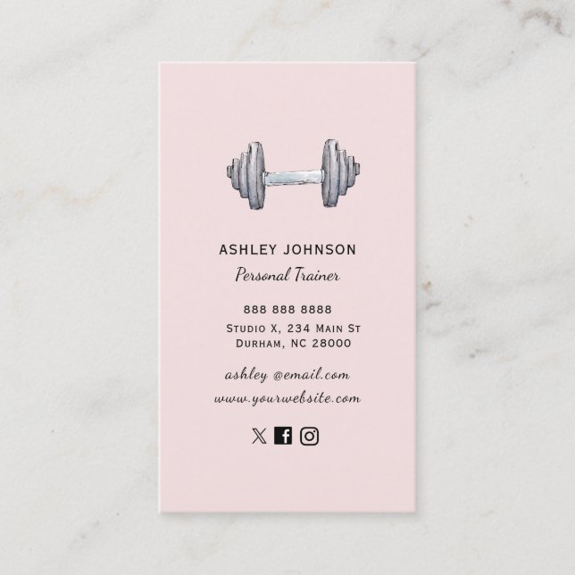 Fitness Tränare rosenskär Business Card Visitkort (Framsida)