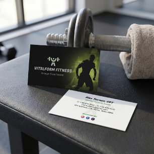 Fitness Tränare Verksamhet Svart Muskel Visitkort