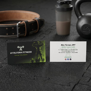 Fitness Tränarverksamhet Svart Muskel Visitkort