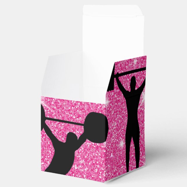 Fitness Träning Gympa Sport Rosa Glitter Presentaskar (Öppnad)
