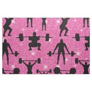 Fitness Träning Gympa Sport Rosa Glitter Tyg